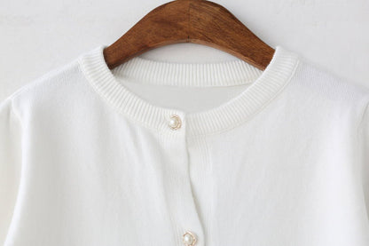 Girls Cardigan Sweater School Uniforms Button Long Sleeve Knit Tops